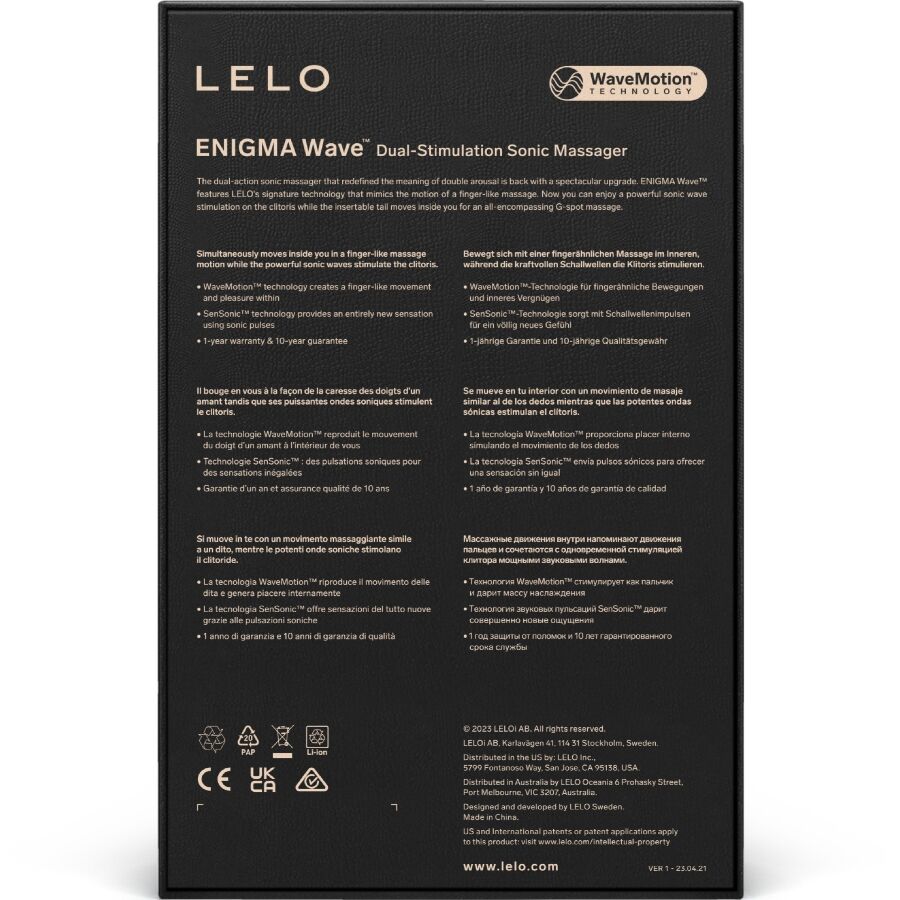 LELO - ENIGMA WAVE TRIPLE VIBRATION MASSAGER CYBER PURPLE - Imagem de 5