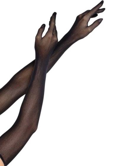 LEG AVENUE - OPERA LONG FISHNET GLOVES BLACK