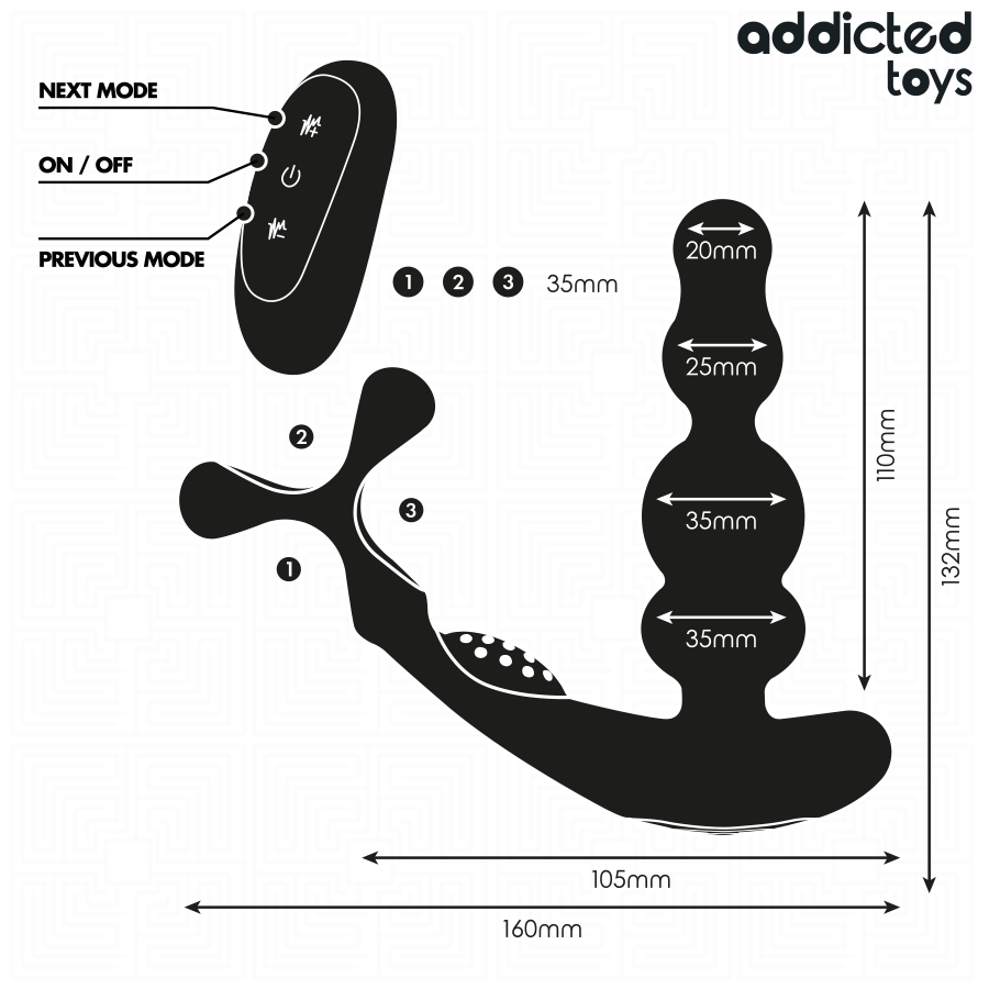 ADDICTED TOYS - ROTATING PROSTATE MASSAGER REMOTE CONTROL - Imagem de 5