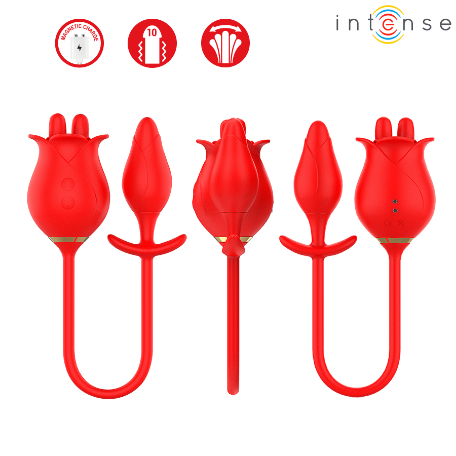 INTENSE - MELANIE DOUBLE CLITORIS STIMULATOR WITH ZIGZAG TONGUE - Imagem de 4