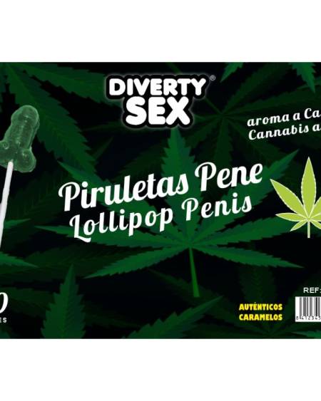 DIABLO GOLOSO - 50 PENIS LOLLIPOPS CANNABIS AROMA