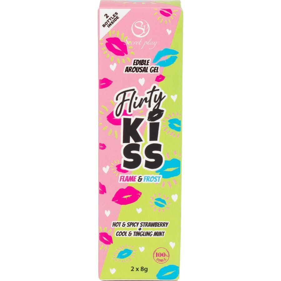 SECRETPLAY - FLIRTY KISS GELS WITH ORAL SEX EFFECTS STRAWBERRY MINT 2 x 8 GR - Imagem de 5