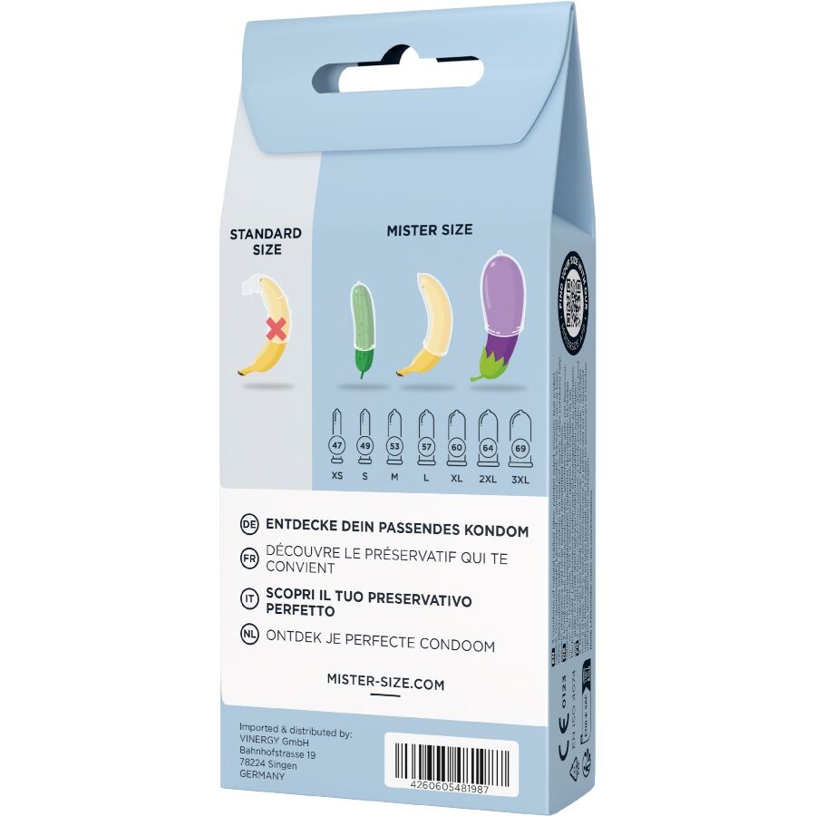 MISTER SIZE - TEST SET 3 DIFFERENT SIZED CONDOMS + MEASURING TAPE - Imagem de 4