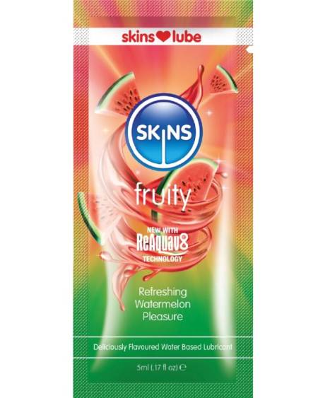 SKINS - FRUITY WATER-BASED LUBRICANT WATERMELON SINGLE-DOSE 5 ML