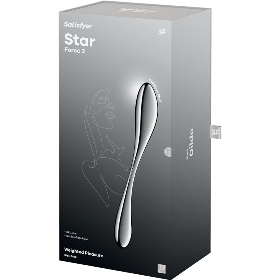 SATISFYER - STAR FORCE 3 STAINLESS STEEL DOUBLE-ENDED DILDO - Imagem de 5