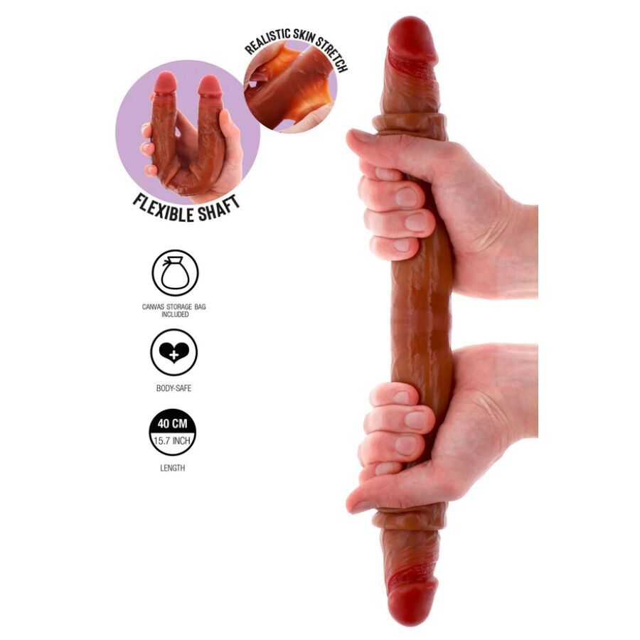 GET REAL - DOUBLE-ENDED SILICONE DILDO CARAMEL 40 CM - Imagem de 2