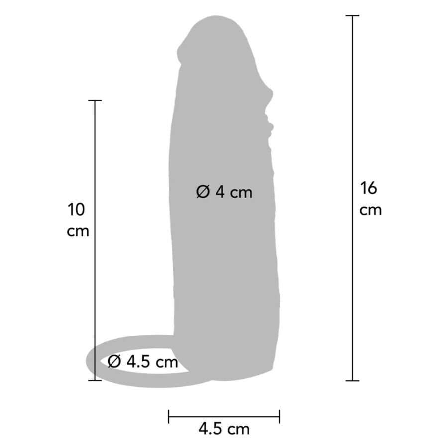 GET REAL - HYDRATED SKIN SILICONE VIBRATING PENIS SLEEVE CARAMEL 16 CM - Imagem de 4