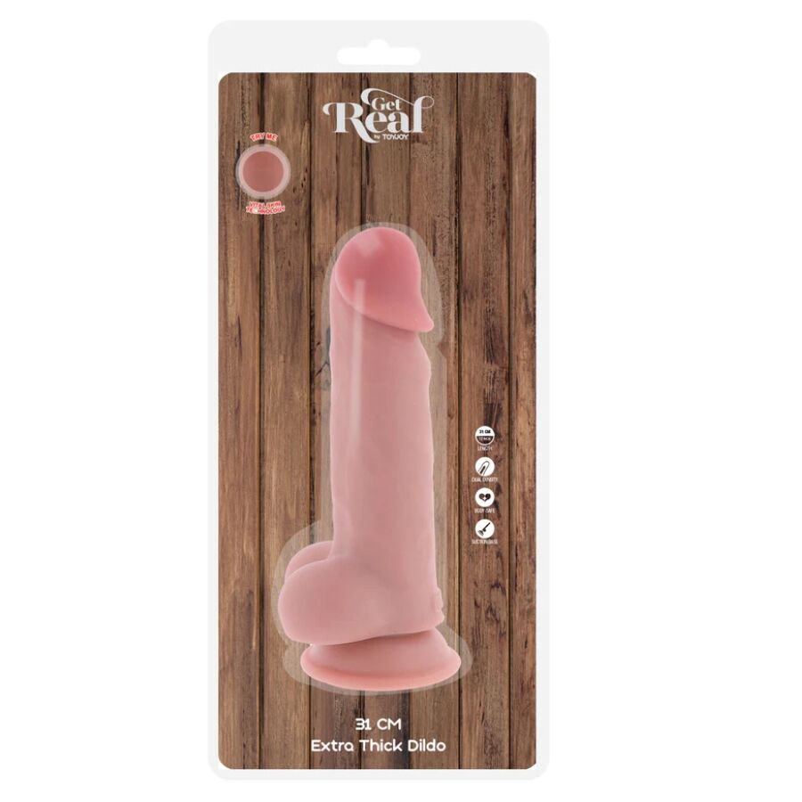 GET REAL - DELUXE REALISTIC PENIS WITH TESTICLES EXTRA THICK 31 CM - Imagem de 5