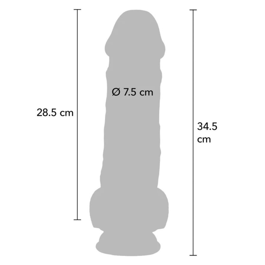 GET REAL - DELUXE REALISTIC PENIS WITH TESTICLES EXTRA THICK 34.5 CM - Imagem de 4