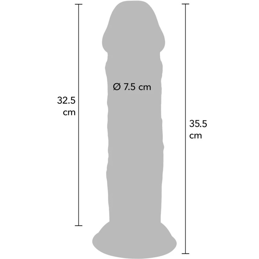 GET REAL - DELUXE THICK DOUBLE-DENSITY TPE DONG 35.5 CM - Imagem de 4
