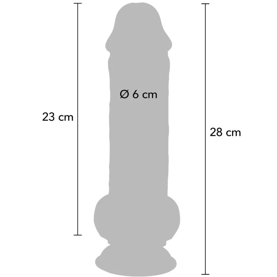 GET REAL - DELUXE REALISTIC PENIS WITH TESTICLES EXTRA THICK 28 CM - Imagem de 4