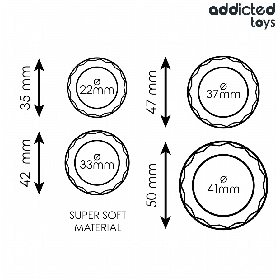 ADDICTED TOYS - TEXTURED COCK RING SET 4 SIZES - Imagem de 5