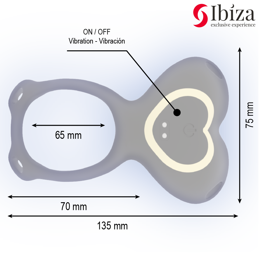 IBIZA - CALCINHA CORAÇÃO VIBRADOR PARA CASAL COM CONTROLE REMOTO - Imagem de 5