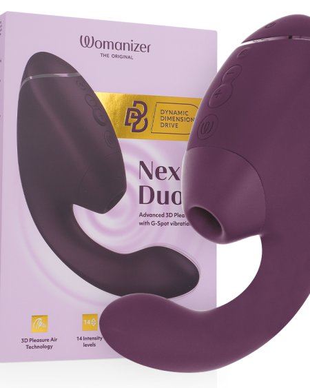WOMANIZER - DUO NEXT DUAL CLITORAL  G-SPOT STIMULATOR DARK PURPLE