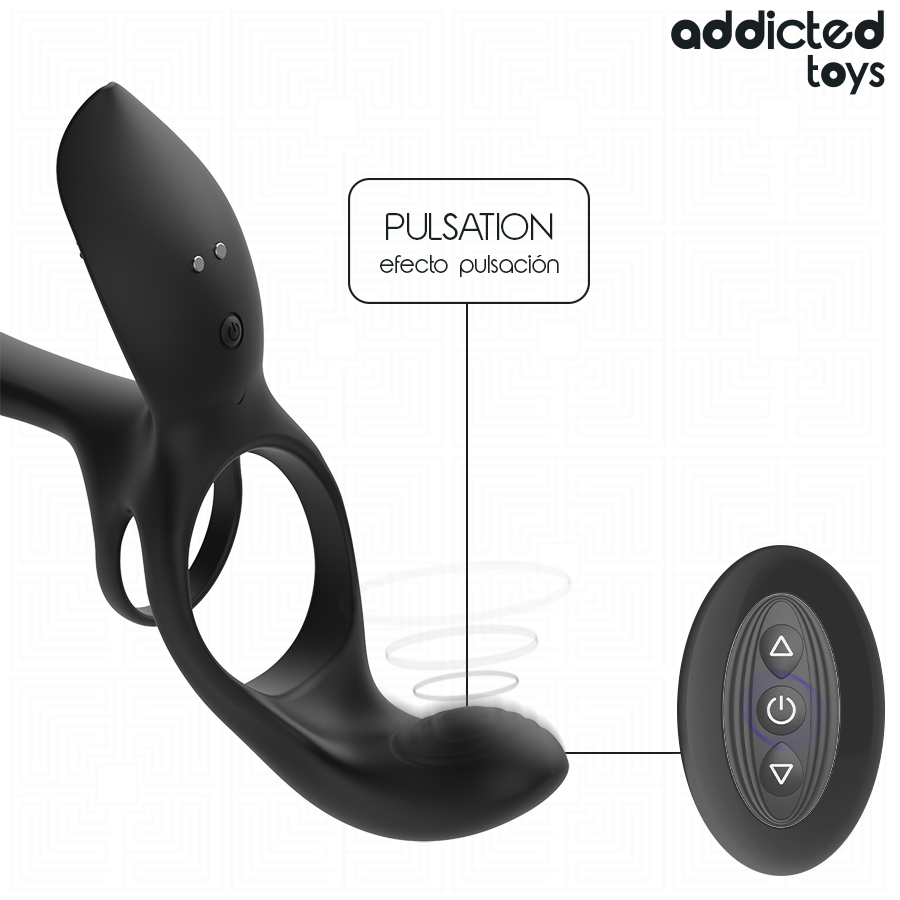 ADDICTED TOYS - DOUBLE PENIS RING WITH CLITORAL STIMULATOR - Imagem de 5