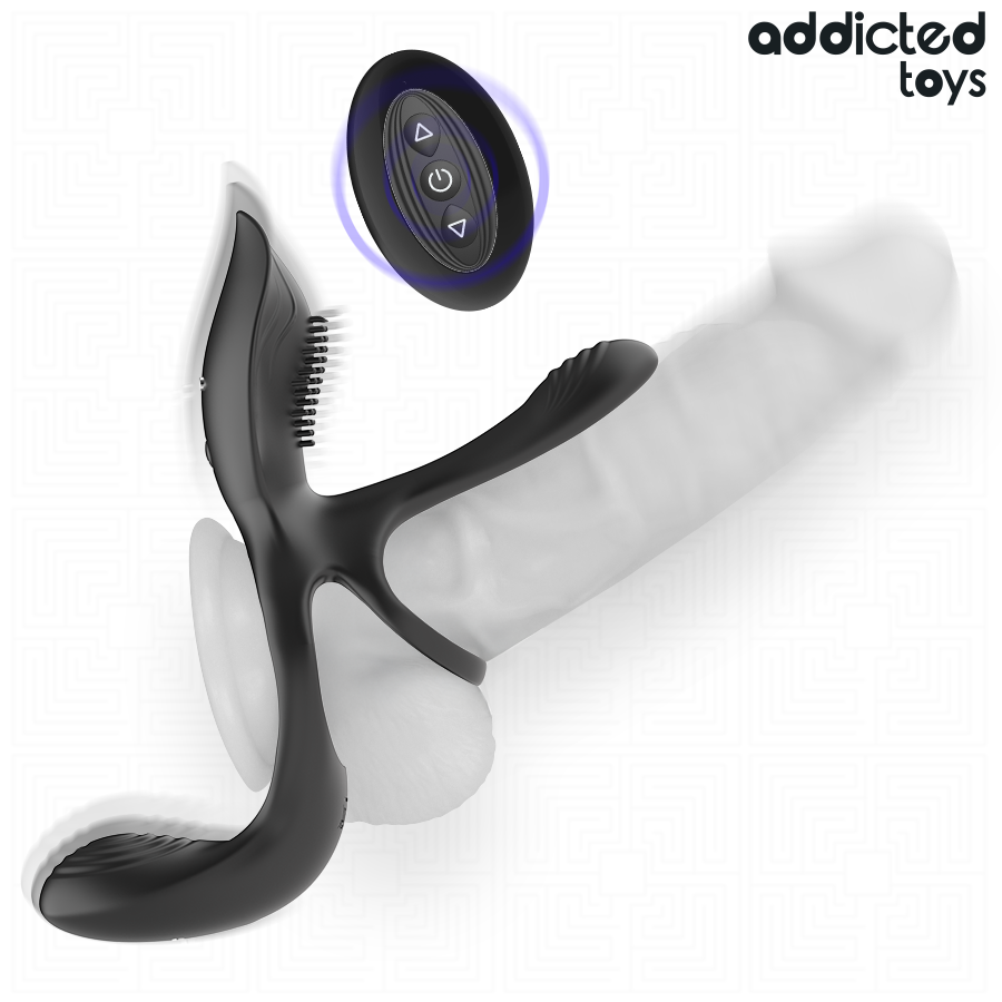 ADDICTED TOYS - DOUBLE PENIS RING WITH CLITORAL STIMULATOR - Imagem de 2