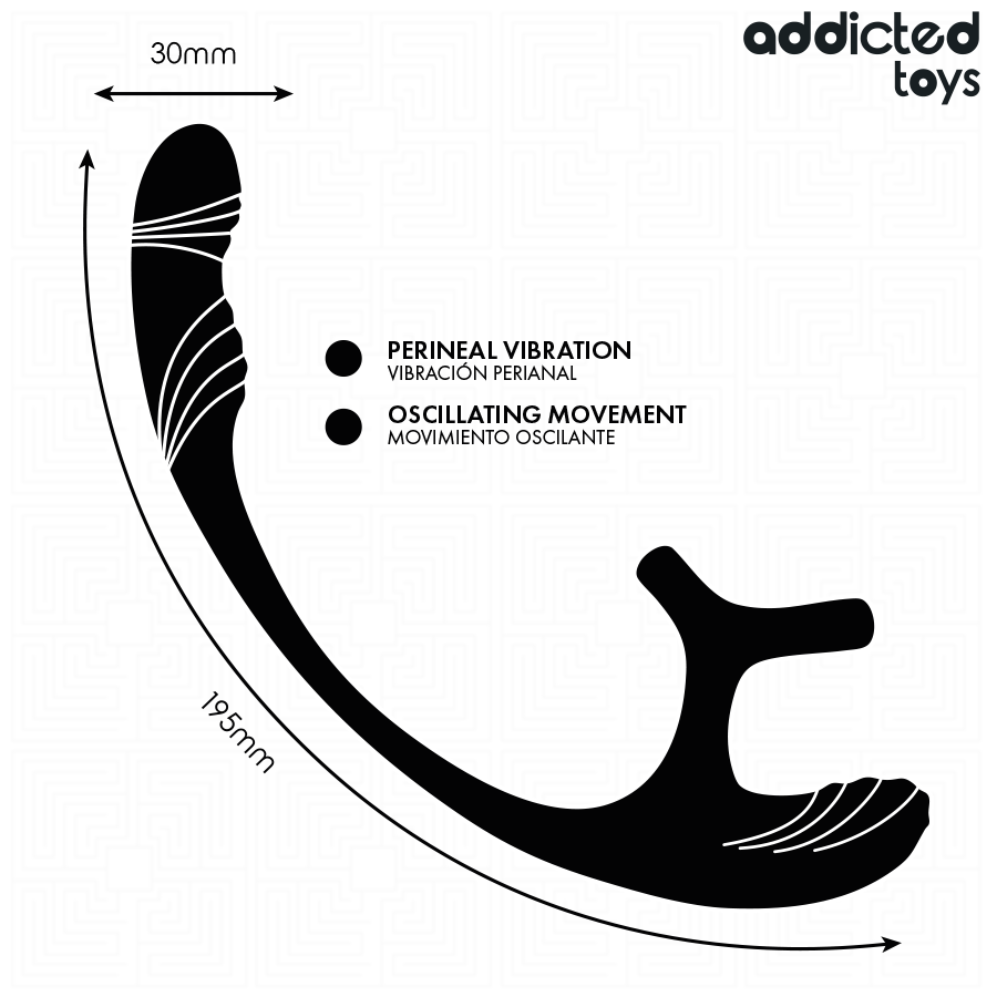 ADDICTED TOYS - ANAL PLUG WITH VIBRATION AND 360 WAVING AND TESTICLE STIMULATOR - Imagem de 4