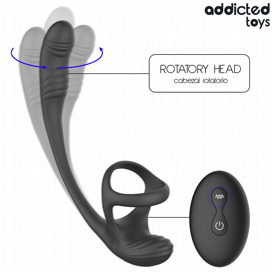 ADDICTED TOYS - ANAL PLUG WITH VIBRATION AND 360 WAVING AND TESTICLE STIMULATOR