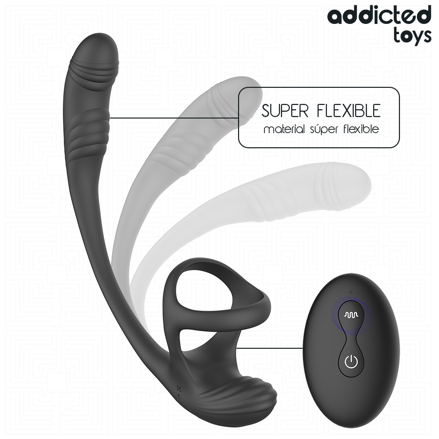 ADDICTED TOYS - ANAL PLUG WITH VIBRATION AND 360 WAVING AND TESTICLE STIMULATOR - Imagem de 5