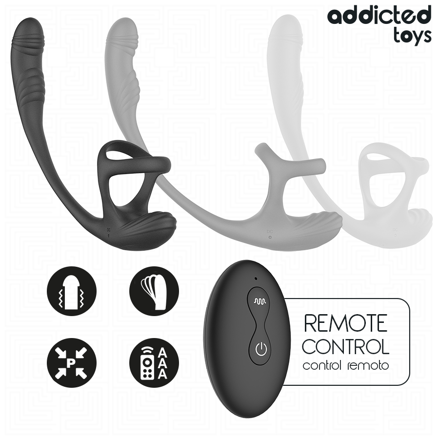 ADDICTED TOYS - ANAL PLUG WITH VIBRATION AND 360 WAVING AND TESTICLE STIMULATOR - Imagem de 3