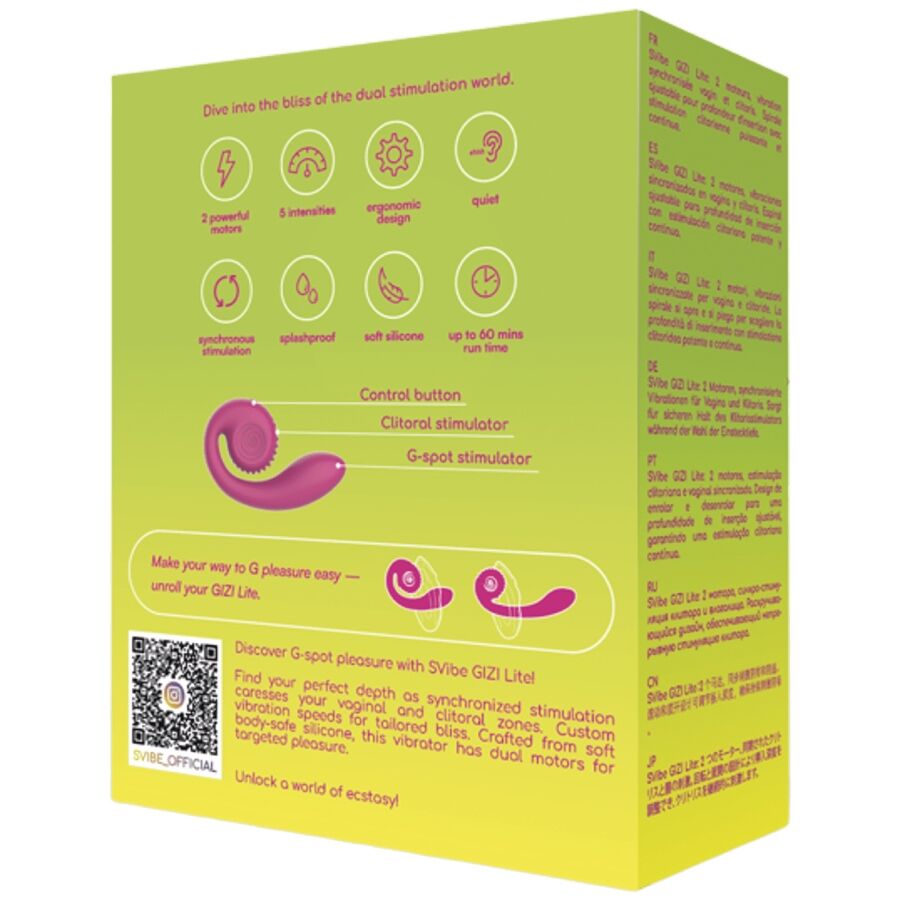 SNAIL VIBE - GIZI LITE DUAL G-SPOT CLITORAL PINK VIBRATOR - Imagem de 5