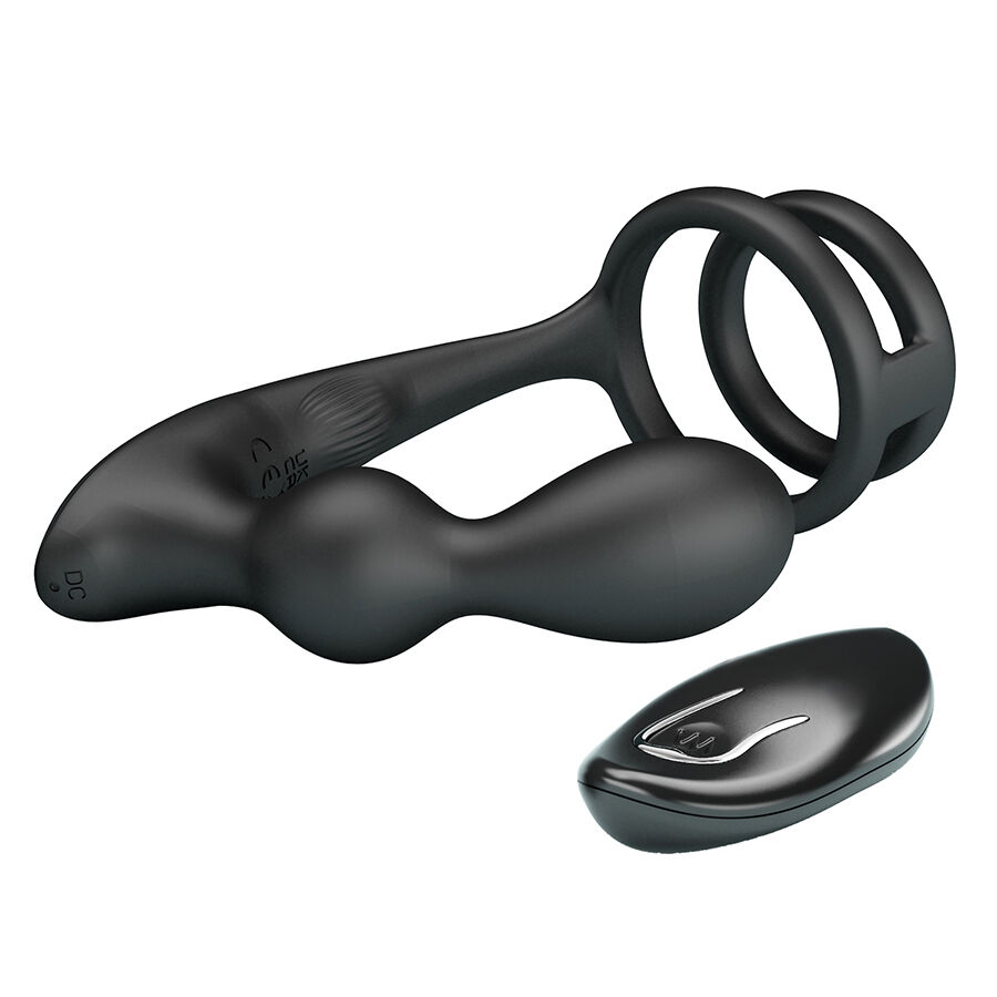 MR PLAY - VIBRATING ANAL PLUG WITH PENIS RING REMOTE CONTROL - Imagem de 2