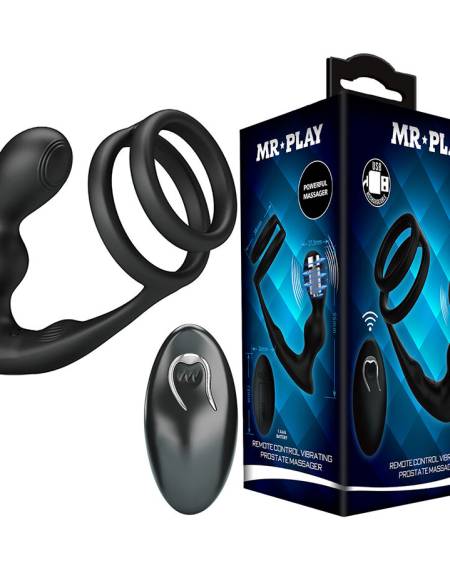 MR PLAY - VIBRATING ANAL PLUG WITH PENIS RING REMOTE CONTROL