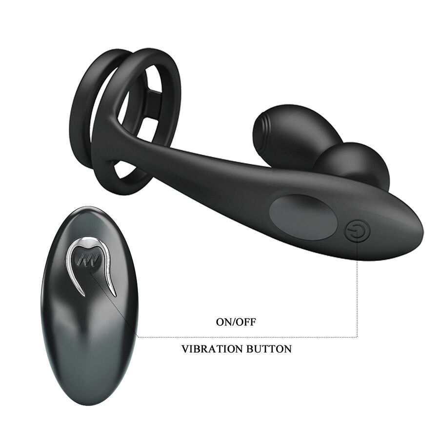 MR PLAY - VIBRATING ANAL PLUG WITH PENIS RING REMOTE CONTROL - Imagem de 5