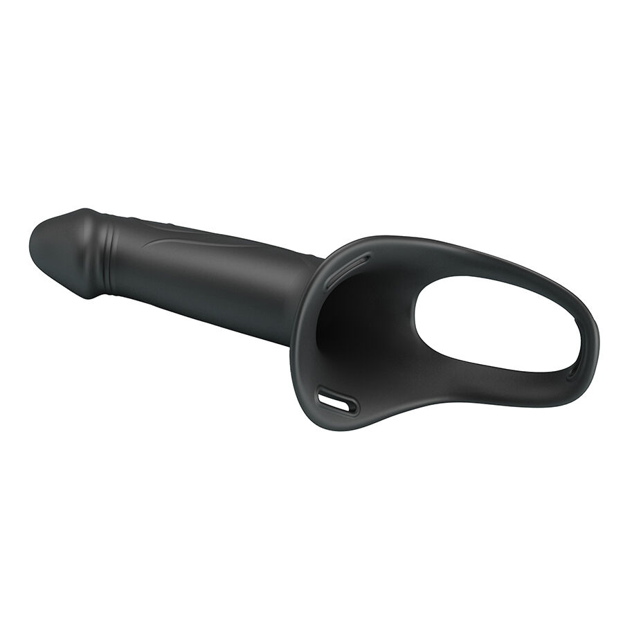 PRETTY LOVE - LANDON BLACK VIBRATING STRAP-ON - Imagem de 5