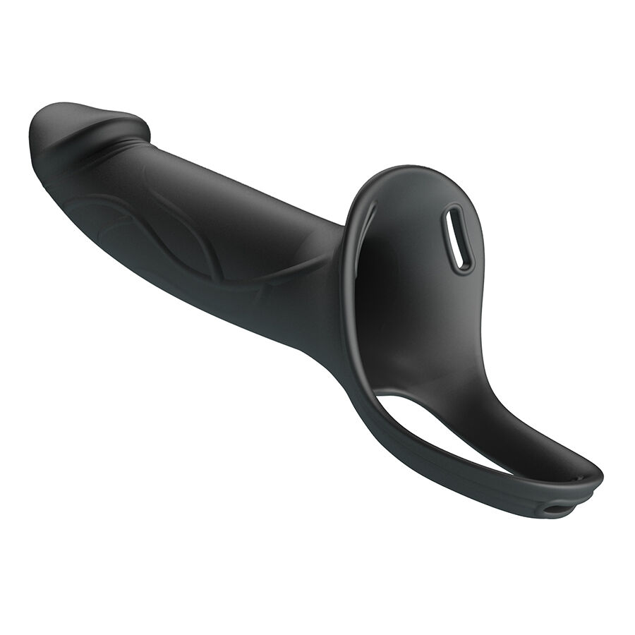 PRETTY LOVE - LANDON BLACK VIBRATING STRAP-ON - Imagem de 3