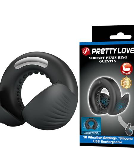 PRETTY LOVE - QUENTIN PENIS RING WITH TESTICULAR STIMULATOR