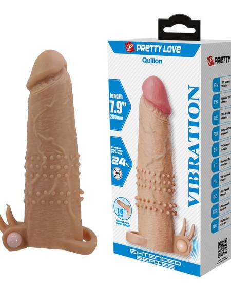 PRETTY LOVE - QUILLON PENIS SLEEVE WITH CLITORAL STIMULATOR AND VIBRATION