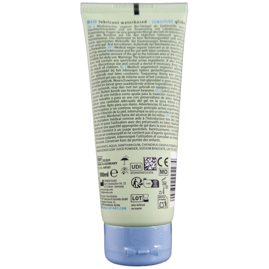 HOT - BIO LUBRICANT WATERBASED SENSITIV 100 ML - Imagem de 2