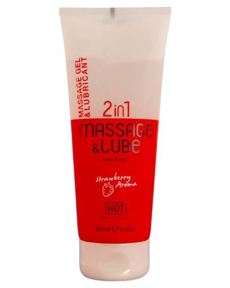 HOT - MASSAGE  GLIDE GEL 2IN1 STRAWBERRY 200 ML