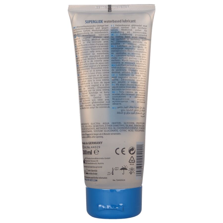 HOT - SUPERGLIDE LIQUID PLEASURE WATERBASED LUBRICANT 200 ML - Imagem de 2