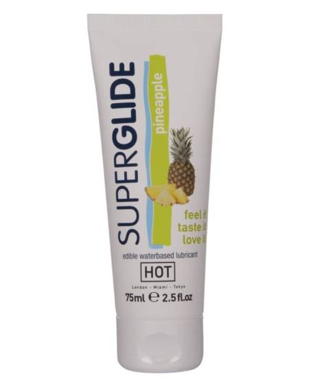 HOT - SUPERGLIDE EDIBLE LUBRICANT WATERBASED PINEAPPLE 75 ML