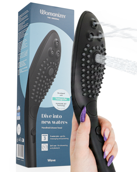 WOMANIZER - WAVE CLITORAL STIMULATING SHOWER HEAD BLACK