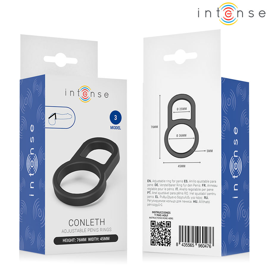 INTENSE - CONLETH ADJUSTABLE DOUBLE PENIS RING MODEL 3 - Imagem de 5