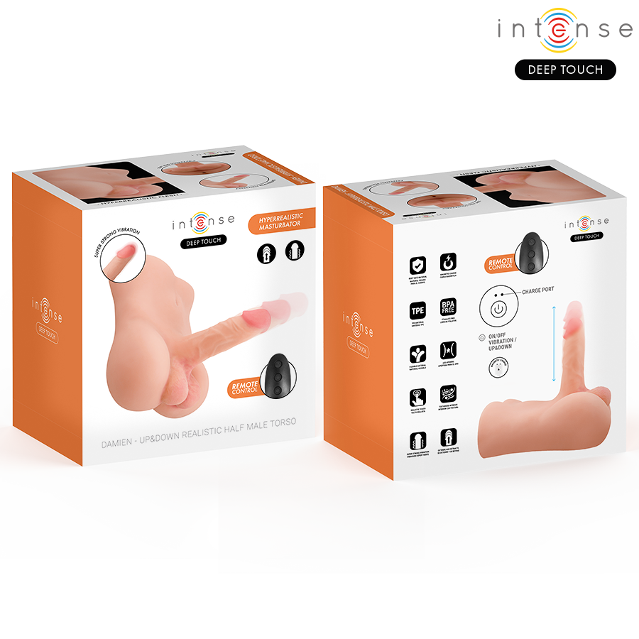 INTENSE DEEP TOUCH - DAMIEN TORSO WITH REALISTIC DILDO WITH PUSHING AND VIBRATION REMOTE CONTROL 3.5 KG - Imagem de 3