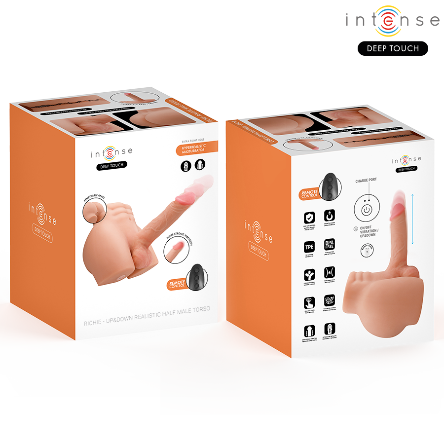 INTENSE DEEP TOUCH - RICHIE TORSO WITH ANUS AND REALISTIC DILDO WITH PUSHING AND VIBRATION REMOTE CONTROL 4.7 KG - Imagem de 3