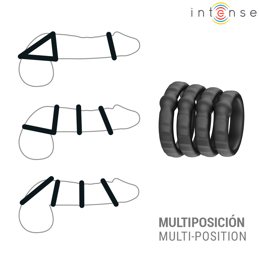 INTENSE - MICHIEL SET OF 4 PENIS RINGS MODEL 10 - Imagem de 3