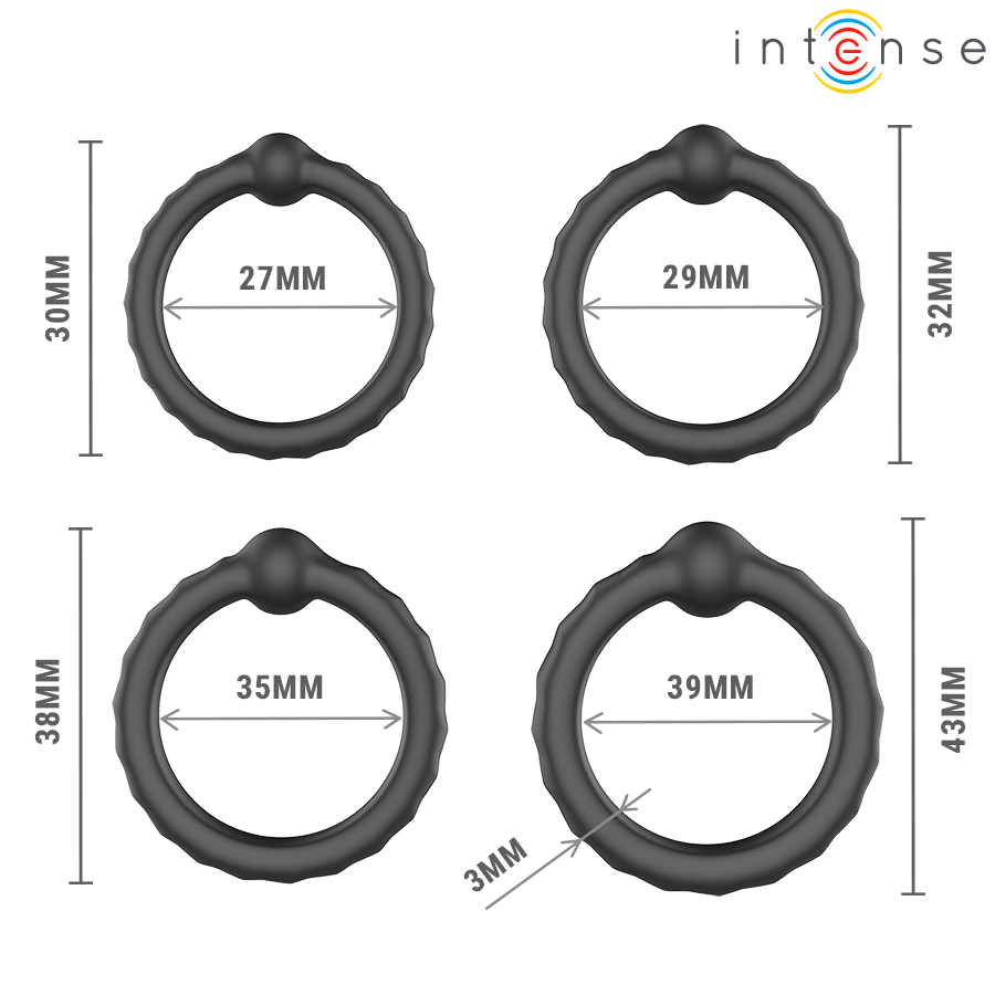 INTENSE - MICHIEL SET OF 4 PENIS RINGS MODEL 10 - Imagem de 5