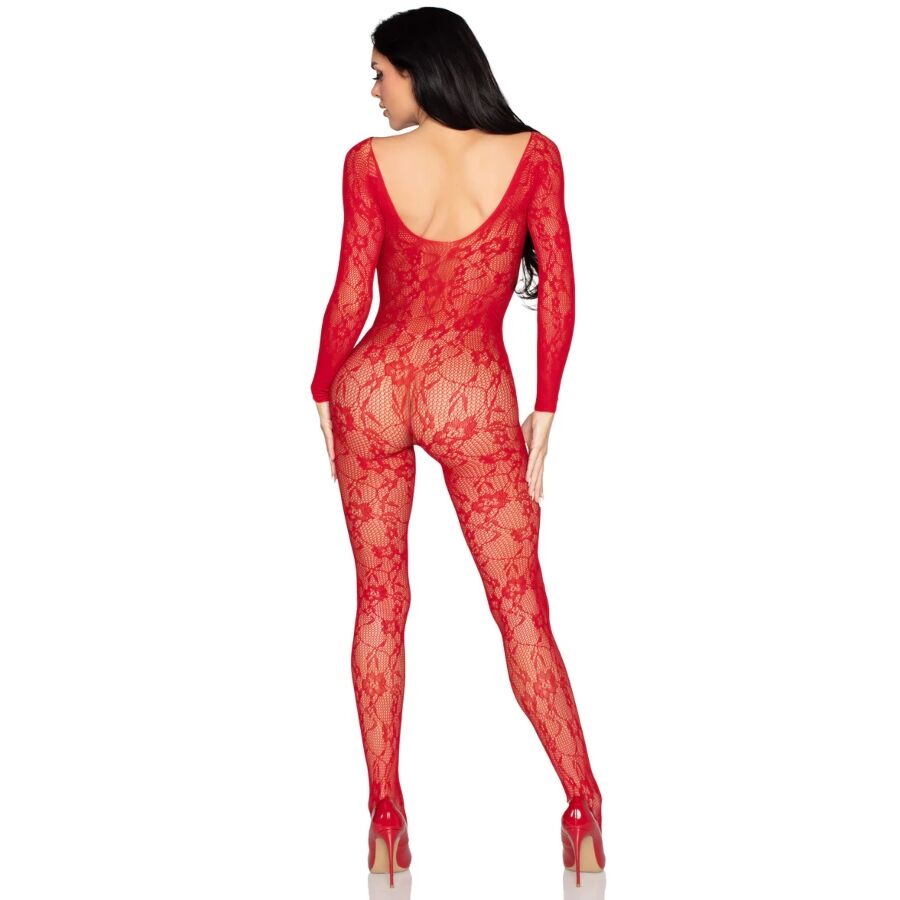 LEG AVENUE - 89366 LACE LINGERIE BODYSTOCKING RED - ONE SIZE - Imagem de 3