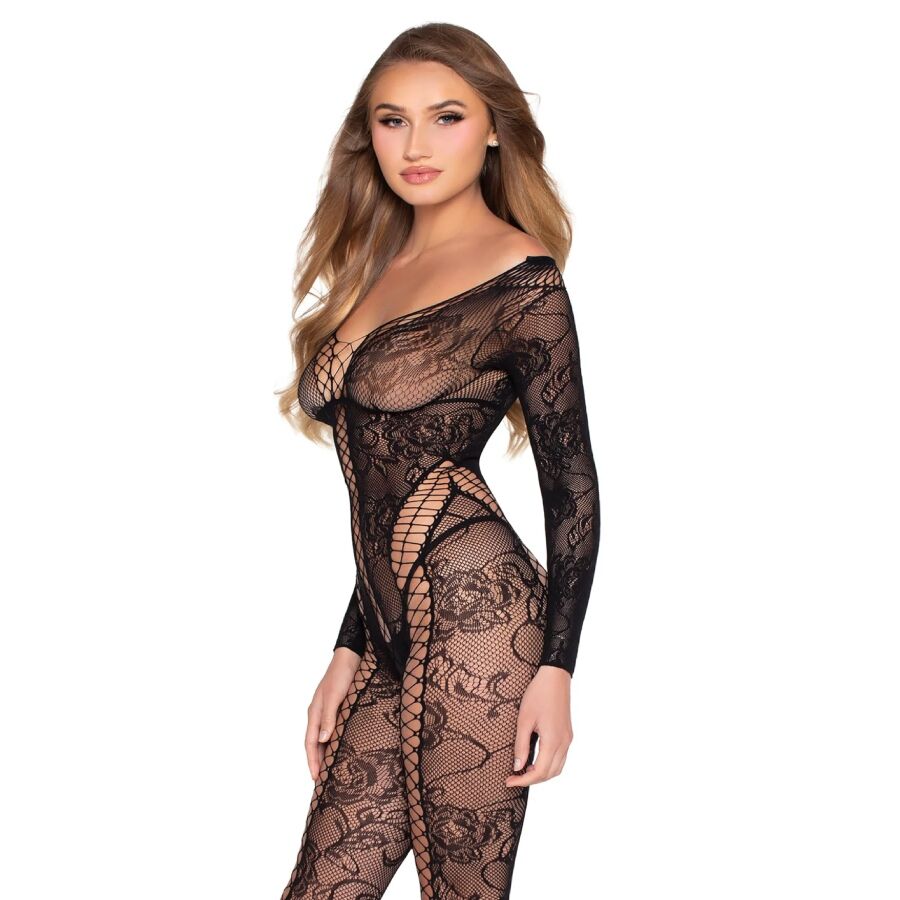 LEG AVENUE - 89369 NET LACE JUMPSUIT BLACK - ONE SIZE - Imagem de 2