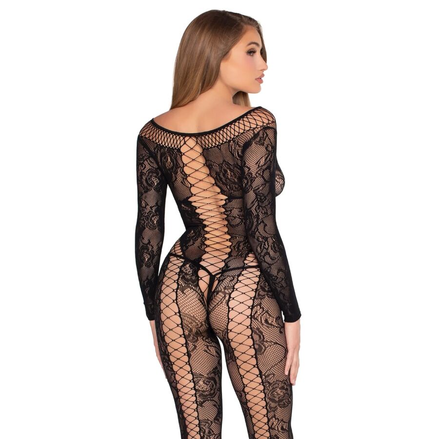 LEG AVENUE - 89369 NET LACE JUMPSUIT BLACK - ONE SIZE - Imagem de 3
