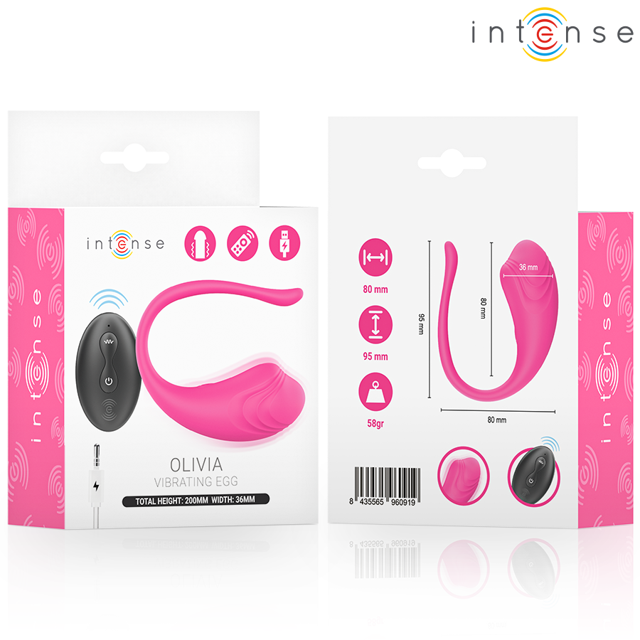 INTENSE - OLIVIA PINK VIBRATING EGG WITH REMOTE CONTROL - Imagem de 3