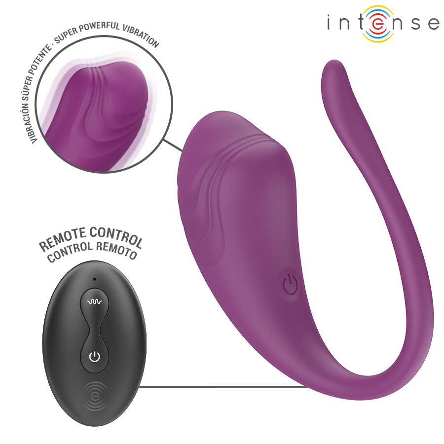 INTENSE - OLIVIA PURPLE VIBRATING EGG WITH REMOTE CONTROL - Imagem de 2