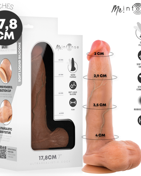 MR INTENSE - BRUCE S SILICONE DILDO WITH TESTICLES 17.8 CM -Ø- 4 CM