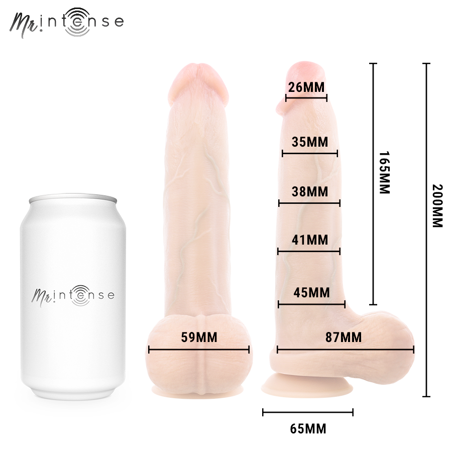 MR INTENSE - BRUCE M SILICONE DILDO WITH TESTICLES 20 CM -Ø- 4.5 CM - Imagem de 4