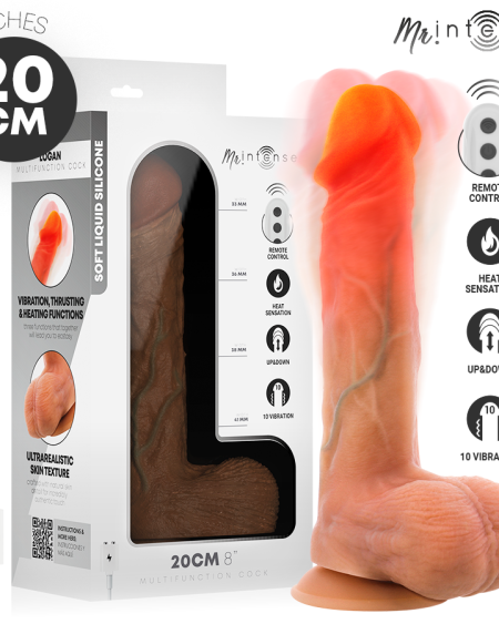 MR INTENSE - LOGAN VIBRATOR DILDO SILICONE WITH HEAT EFFECT AND REMOTE CONTROL 20 CM -Ø- 4,1 CM